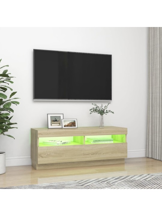 TV skříňka s LED osvětlením dub sonoma 100 x 35 x 40 cm