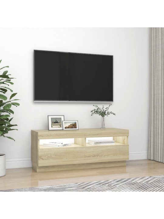 TV skříňka s LED osvětlením dub sonoma 100 x 35 x 40 cm