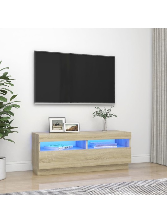 TV skříňka s LED osvětlením dub sonoma 100 x 35 x 40 cm