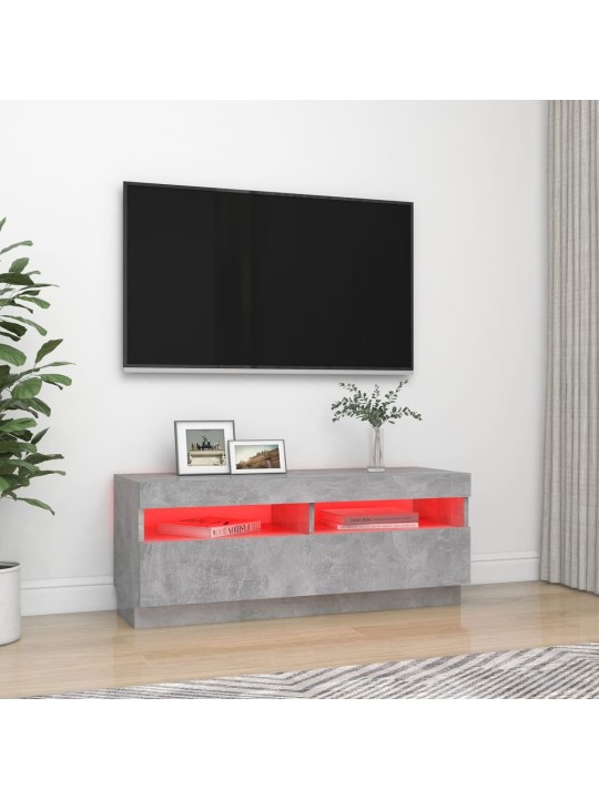 TV skříňka s LED osvětlením betonově šedá 100 x 35 x 40 cm