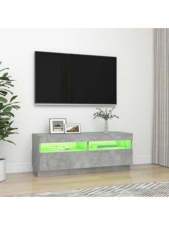 TV skříňka s LED osvětlením betonově šedá 100 x 35 x 40 cm