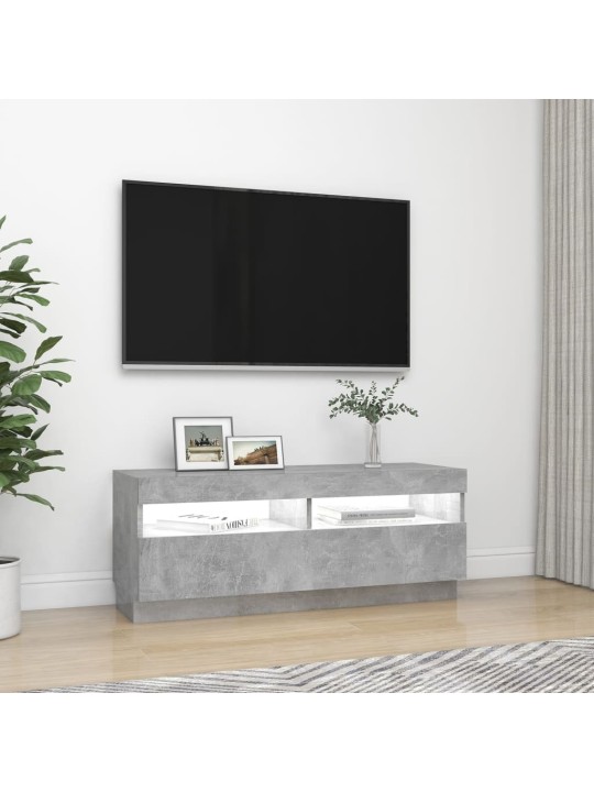 TV skříňka s LED osvětlením betonově šedá 100 x 35 x 40 cm