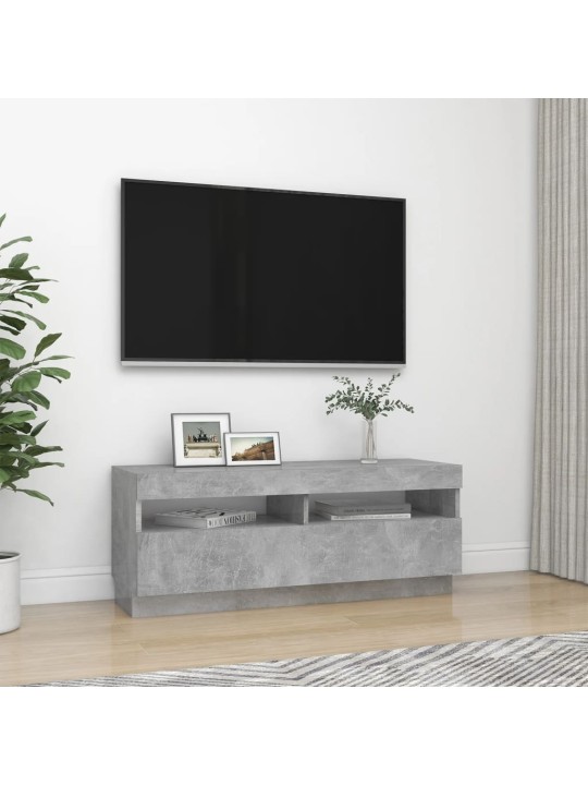 TV skříňka s LED osvětlením betonově šedá 100 x 35 x 40 cm