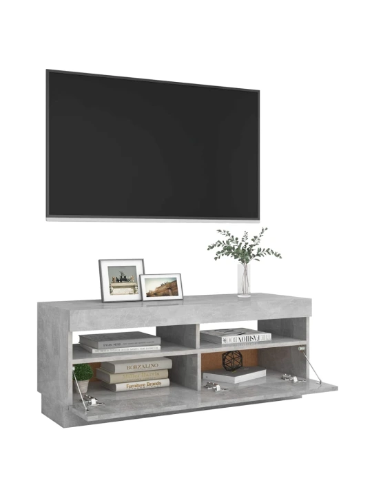 TV skříňka s LED osvětlením betonově šedá 100 x 35 x 40 cm