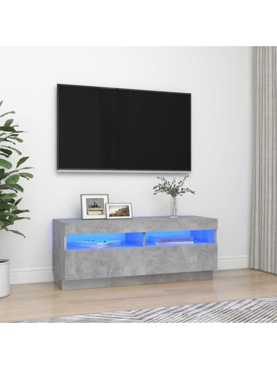 TV skříňka s LED osvětlením betonově šedá 100 x 35 x 40 cm