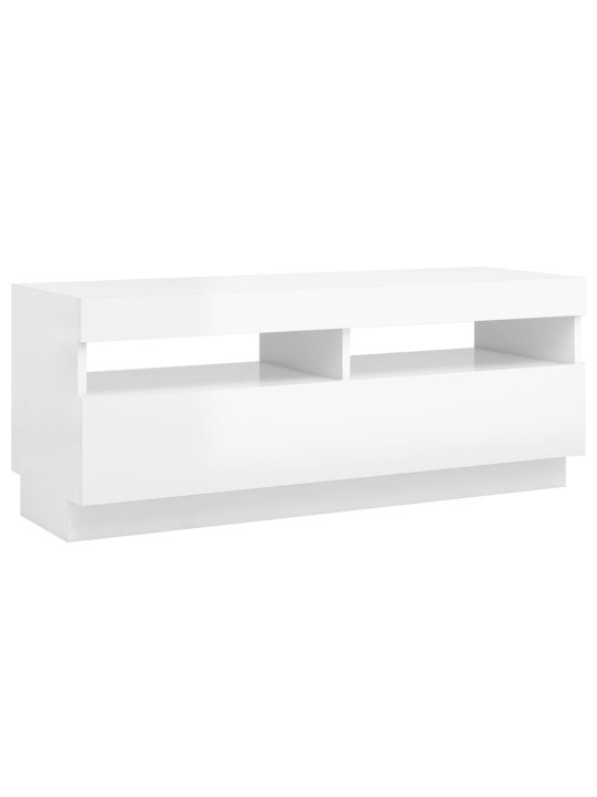 TV skříňka s LED osvětlením bílá s vysokým leskem 100x35x40 cm