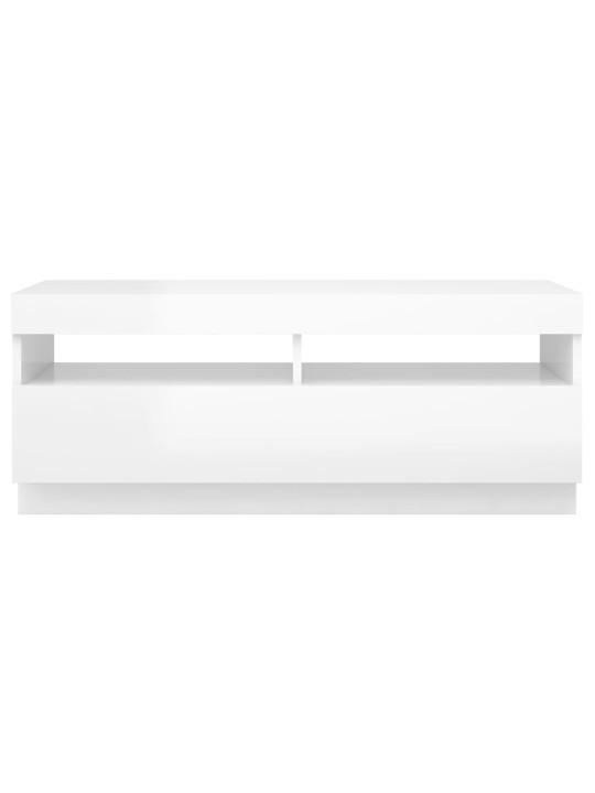 TV skříňka s LED osvětlením bílá s vysokým leskem 100x35x40 cm