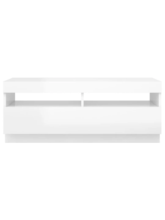 TV skříňka s LED osvětlením bílá s vysokým leskem 100x35x40 cm