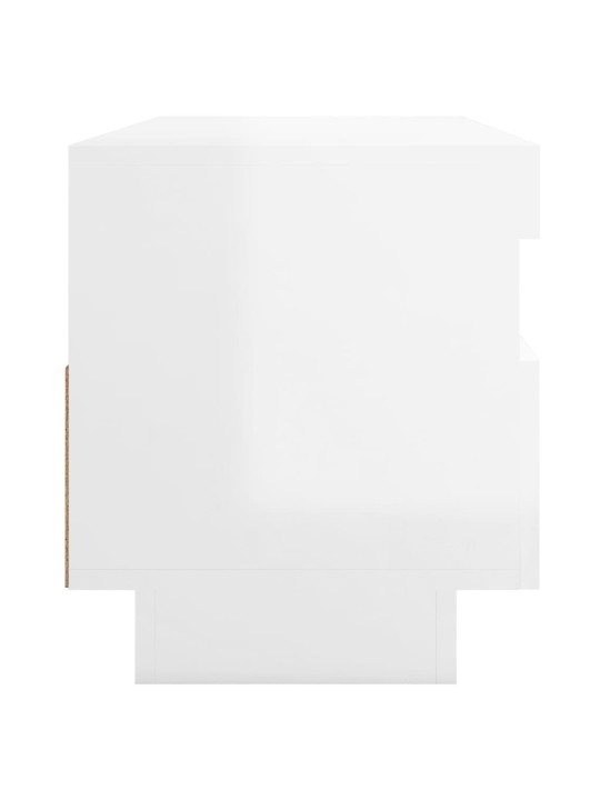 TV skříňka s LED osvětlením bílá s vysokým leskem 100x35x40 cm