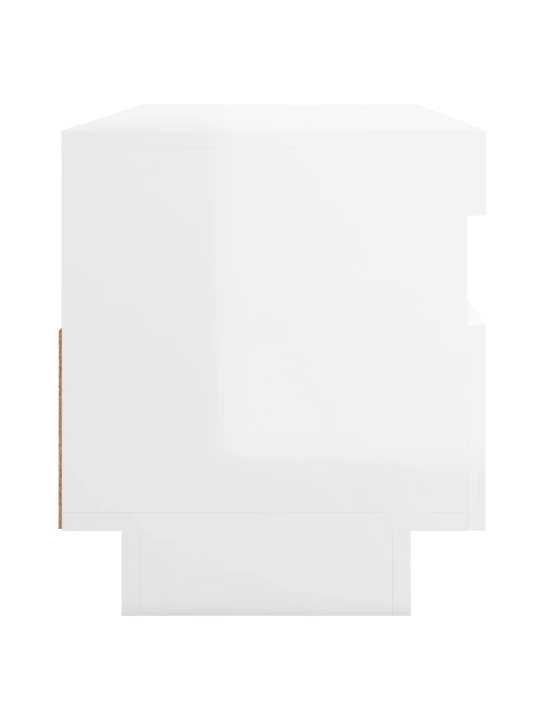 TV skříňka s LED osvětlením bílá s vysokým leskem 100x35x40 cm