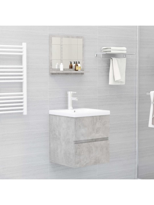 Koupelnové zrcadlo betonově šedé 40x10,5x37 cm kompozitní dřevo