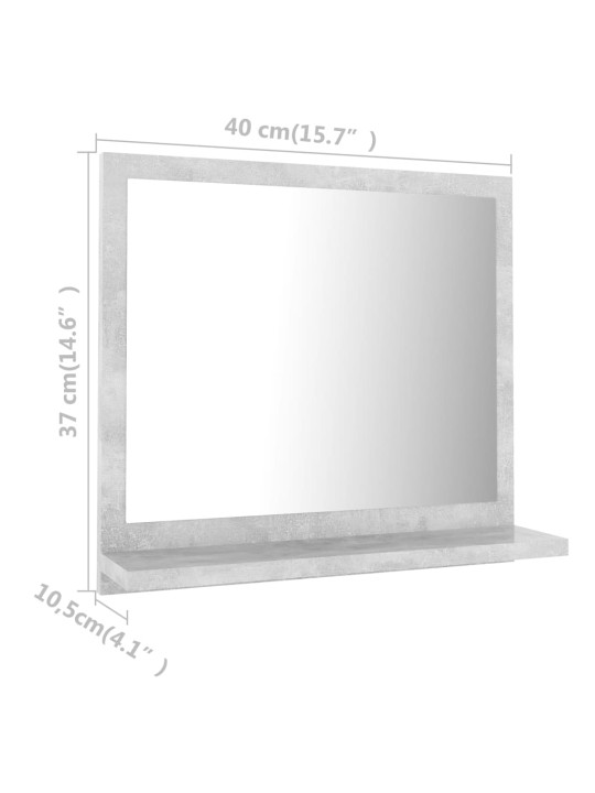 Koupelnové zrcadlo betonově šedé 40x10,5x37 cm kompozitní dřevo