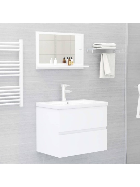 Koupelnové zrcadlo bílé 60 x 10,5 x 37 cm kompozitní dřevo