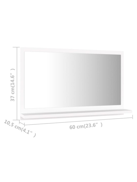 Koupelnové zrcadlo bílé 60 x 10,5 x 37 cm kompozitní dřevo