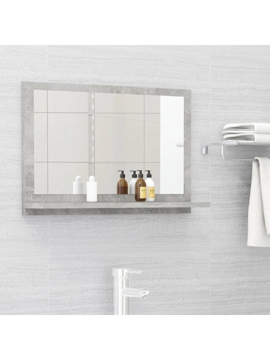 Koupelnové zrcadlo betonově šedé 60 x 10,5 x 37 cm dřevotříska