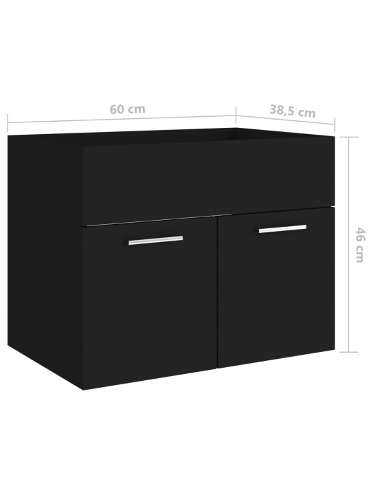 Skříňka pod umyvadlo černá 60x38,5x46 cm kompozitní dřevo