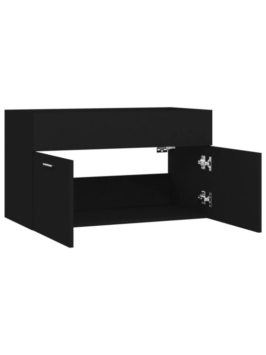 Skříňka pod umyvadlo černá 80x38,5x46 cm kompozitní dřevo