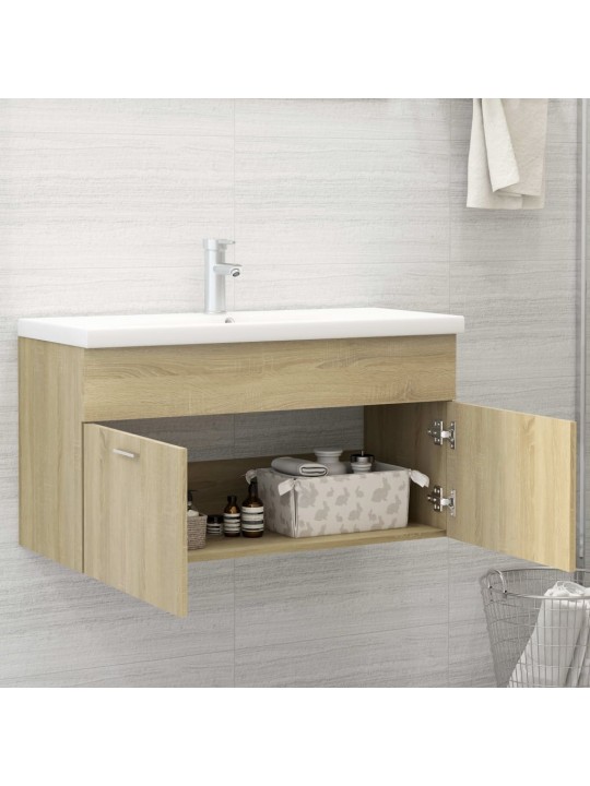 Skříňka pod umyvadlo dub sonoma 90x38,5x46 cm kompozitní dřevo