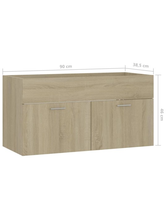 Skříňka pod umyvadlo dub sonoma 90x38,5x46 cm kompozitní dřevo