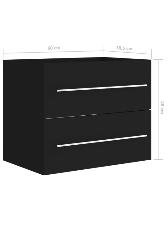 Skříňka pod umyvadlo černá 60x38,5x48 cm kompozitní dřevo