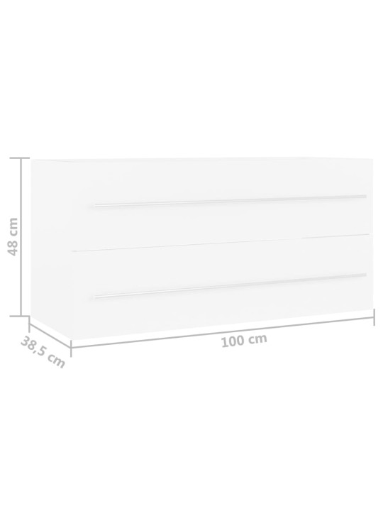 Skříňka pod umyvadlo bílá 100 x 38,5 x 48 cm kompozitní dřevo