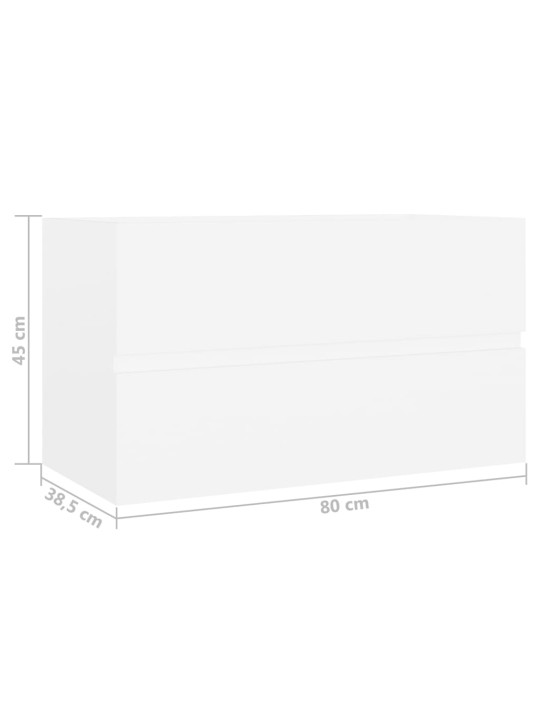 Skříňka pod umyvadlo bílá 80 x 38,5 x 45 cm kompozitní dřevo
