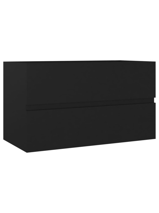 Skříňka pod umyvadlo černá 80 x 38,5 x 45 cm kompozitní dřevo