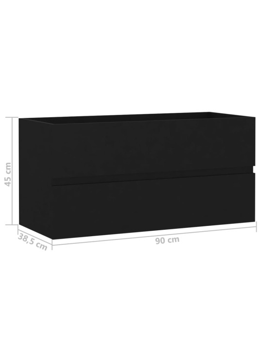 Skříňka pod umyvadlo černá 90 x 38,5 x 45 cm kompozitní dřevo