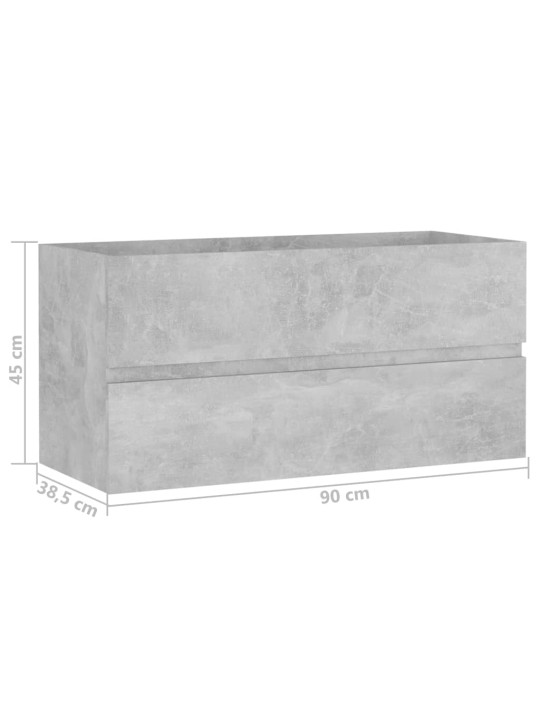 Skříňka pod umyvadlo betonově šedá 90 x 38,5 x 45 cm kompozit