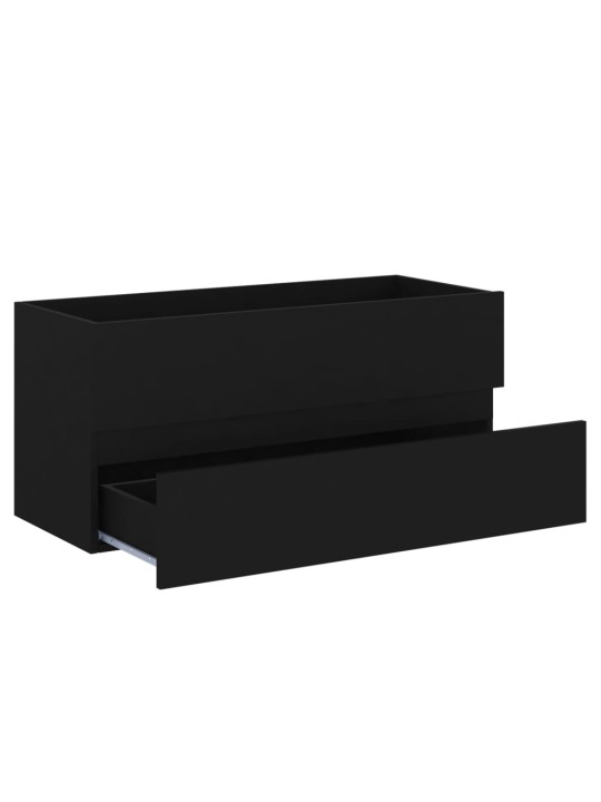 Skříňka pod umyvadlo černá 100 x 38,5 x 45 cm kompozitní dřevo