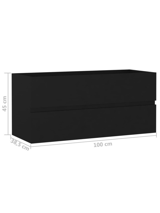 Skříňka pod umyvadlo černá 100 x 38,5 x 45 cm kompozitní dřevo