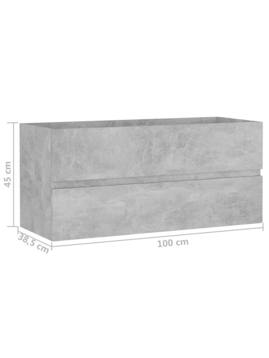 Skříňka pod umyvadlo betonově šedá 100 x 38,5 x 45 cm kompozit