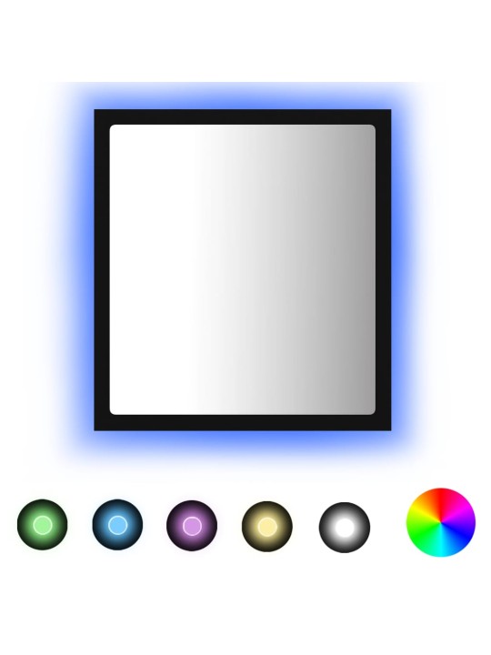 LED koupelnové zrcadlo černé 40 x 8,5 x 37 cm akrylové
