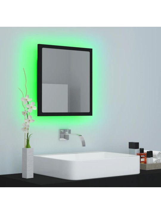 LED koupelnové zrcadlo černé 40 x 8,5 x 37 cm akrylové