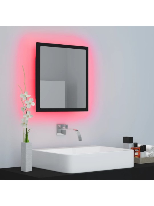 LED koupelnové zrcadlo černé 40 x 8,5 x 37 cm akrylové