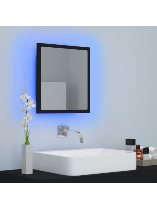 LED koupelnové zrcadlo černé 40 x 8,5 x 37 cm akrylové