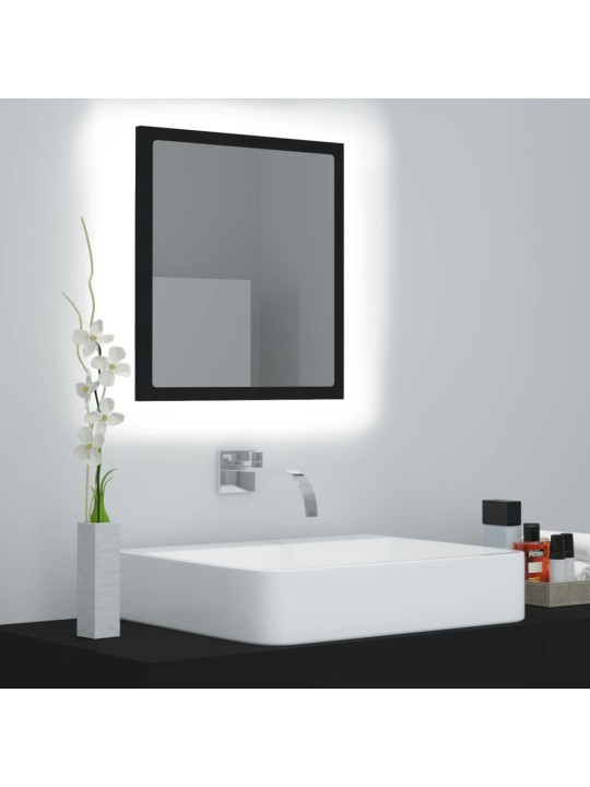 LED koupelnové zrcadlo černé 40 x 8,5 x 37 cm akrylové