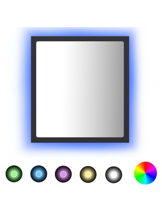 LED koupelnové zrcadlo šedé 40 x 8,5 x 37 cm akrylové