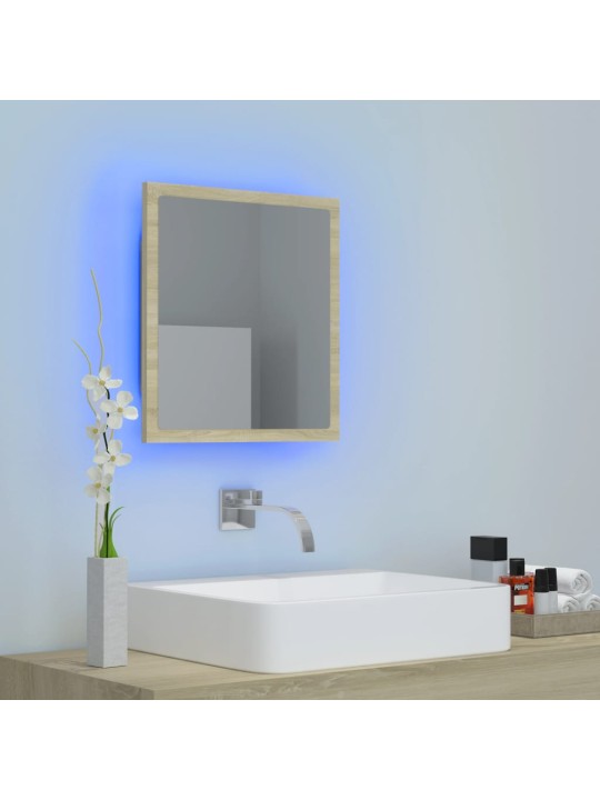 LED koupelnové zrcadlo dub sonoma 40 x 8,5 x 37 cm akrylové