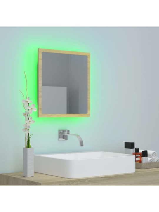 LED koupelnové zrcadlo dub sonoma 40 x 8,5 x 37 cm akrylové