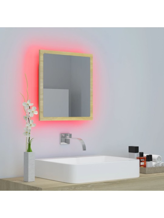 LED koupelnové zrcadlo dub sonoma 40 x 8,5 x 37 cm akrylové