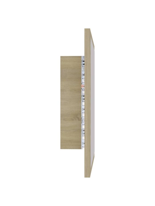 LED koupelnové zrcadlo dub sonoma 40 x 8,5 x 37 cm akrylové