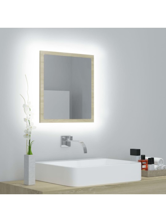 LED koupelnové zrcadlo dub sonoma 40 x 8,5 x 37 cm akrylové