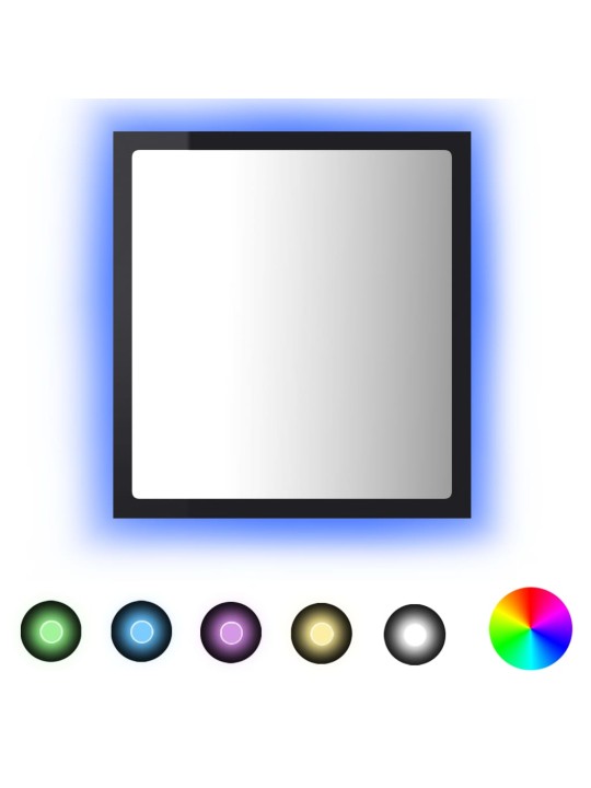 LED koupelnové zrcadlo černé vysoký lesk 40x8,5x37 cm akrylové