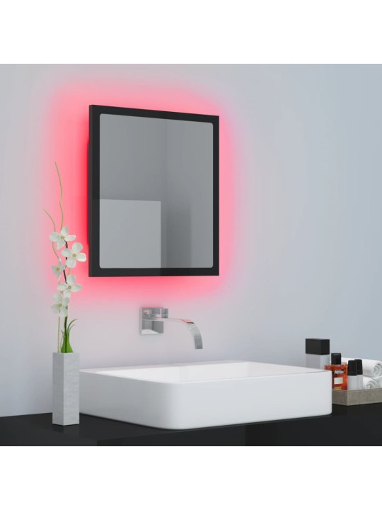 LED koupelnové zrcadlo černé vysoký lesk 40x8,5x37 cm akrylové