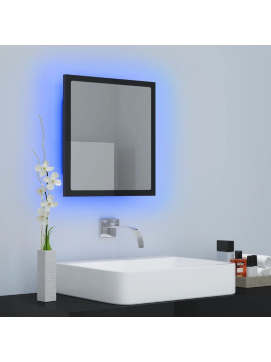 LED koupelnové zrcadlo černé vysoký lesk 40x8,5x37 cm akrylové