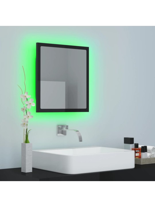 LED koupelnové zrcadlo černé vysoký lesk 40x8,5x37 cm akrylové