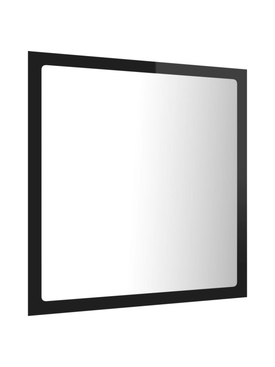 LED koupelnové zrcadlo černé vysoký lesk 40x8,5x37 cm akrylové