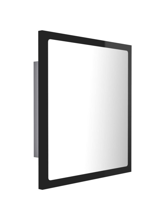 LED koupelnové zrcadlo černé vysoký lesk 40x8,5x37 cm akrylové