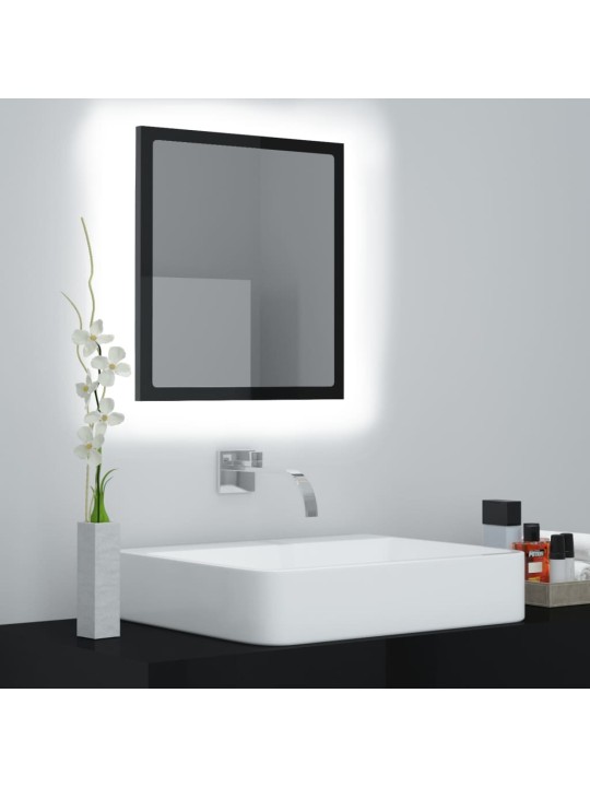 LED koupelnové zrcadlo černé vysoký lesk 40x8,5x37 cm akrylové